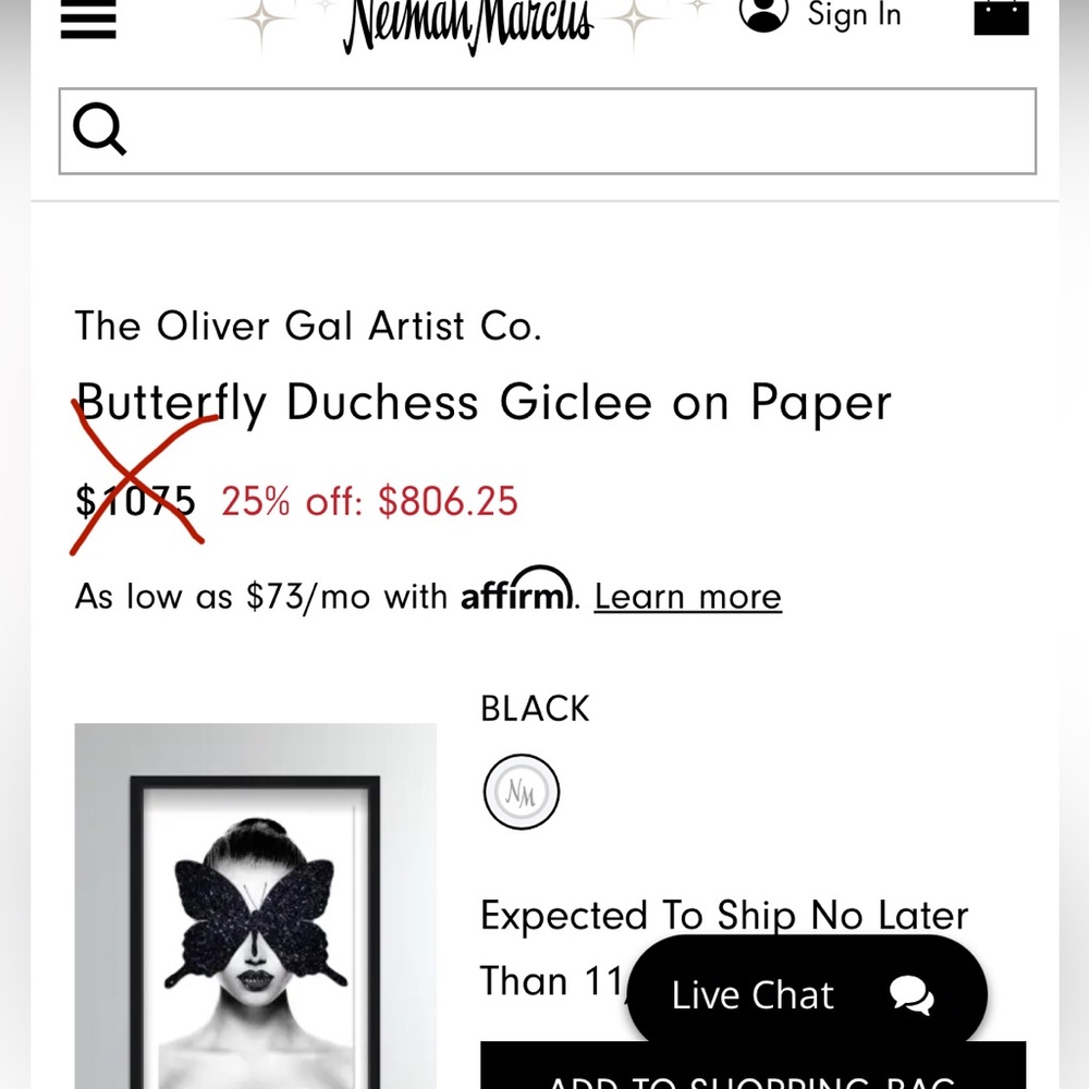 Butterfly Duchess ๐นONLY ๐น8 by 10 on 9 by 12 Canvas Print Wall Art. - Picture 6 of 9